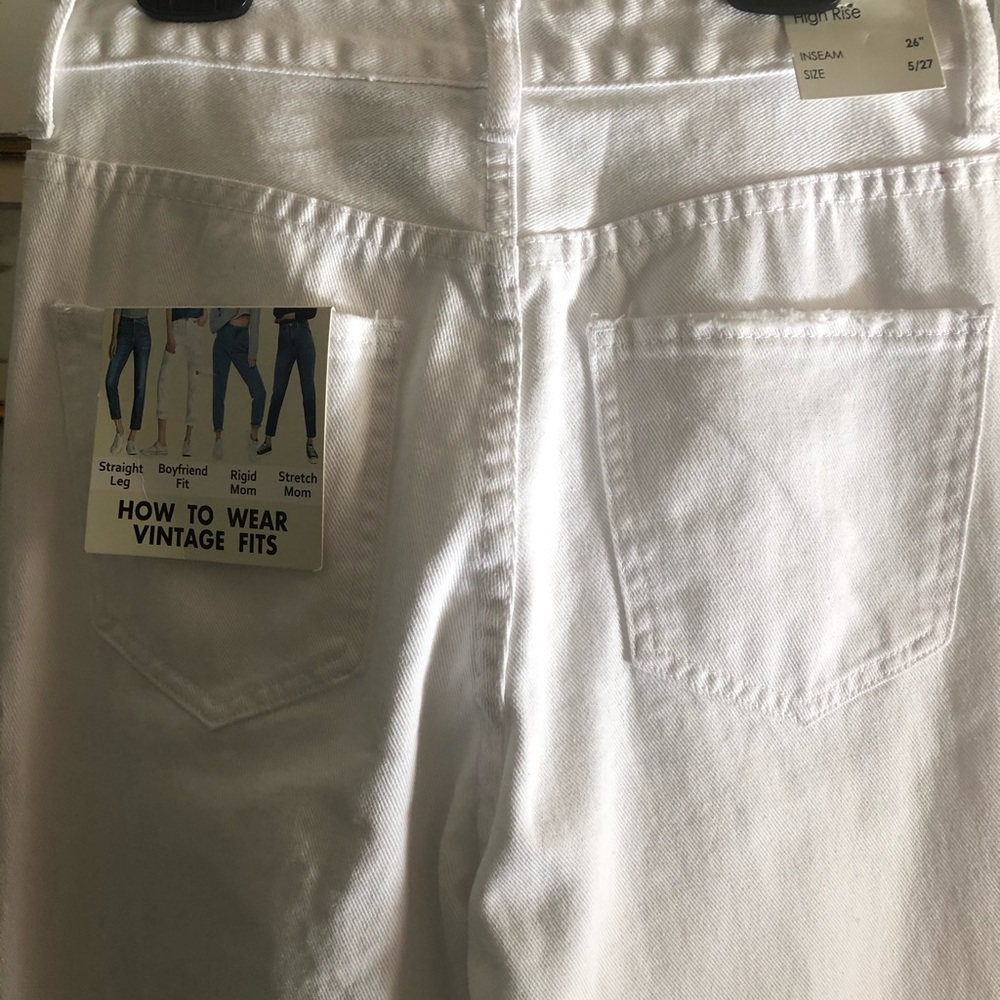 🌸 S.O.N.G high rise boyfriend Jean. White, NWT💥 - Picture 3 of 4